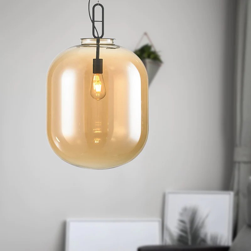 Amber Glass Pendant Light