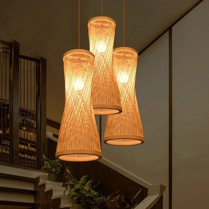 Modern Woven Bamboo Pendant Light