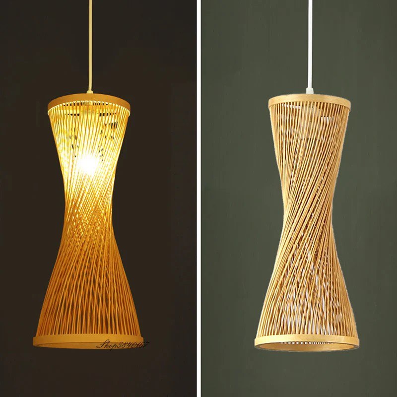 Modern Woven Bamboo Pendant Light