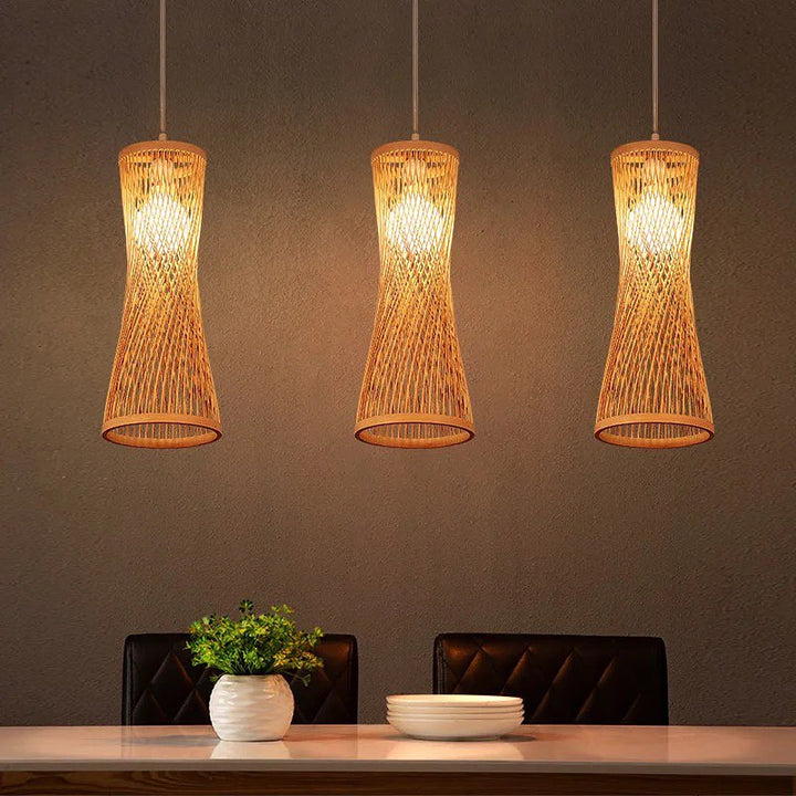 Modern Woven Bamboo Pendant Light