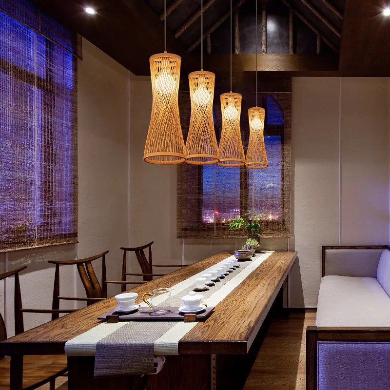 Modern Woven Bamboo Pendant Light