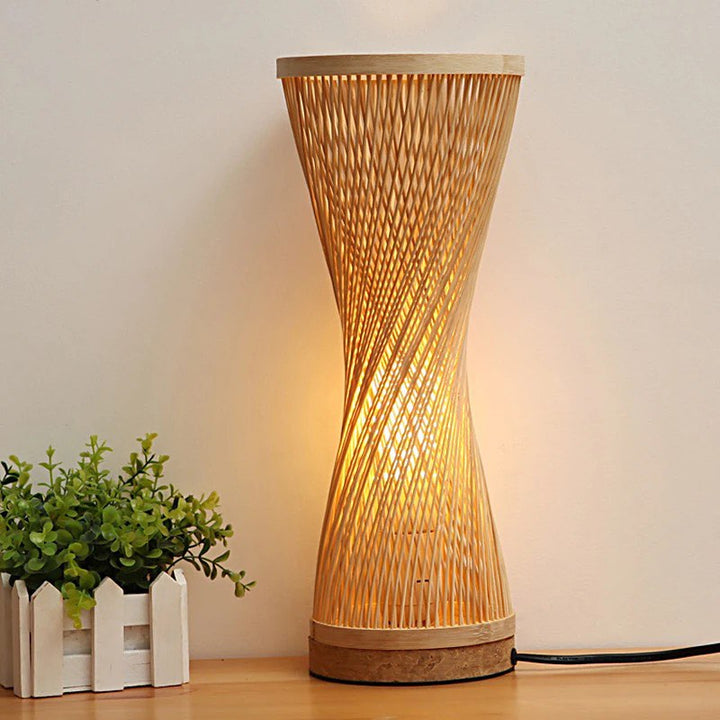 Natural Bamboo Spiral Table Lamp