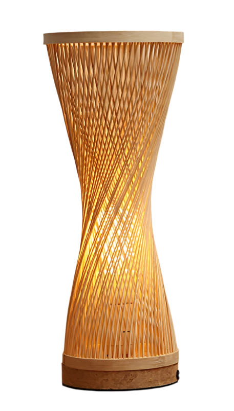 Natural Bamboo Spiral Table Lamp