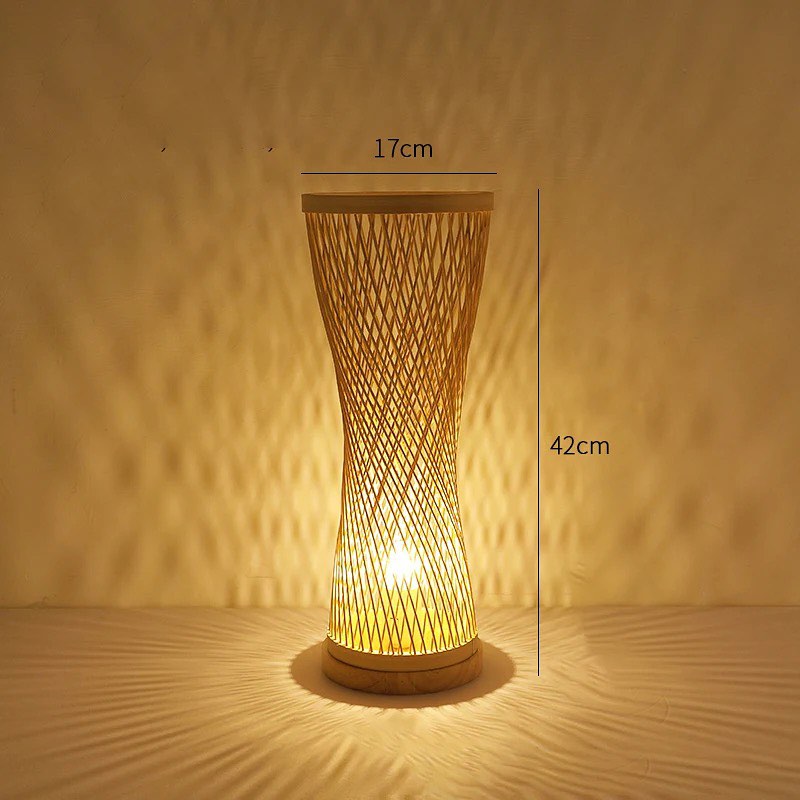 Natural Bamboo Spiral Table Lamp