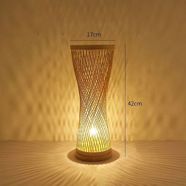 Natural Bamboo Spiral Table Lamp