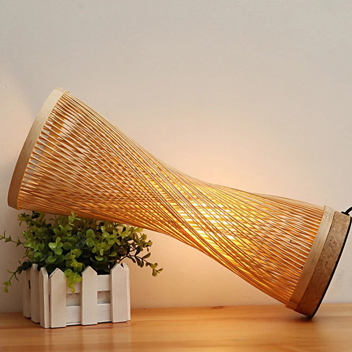 Natural Bamboo Spiral Table Lamp