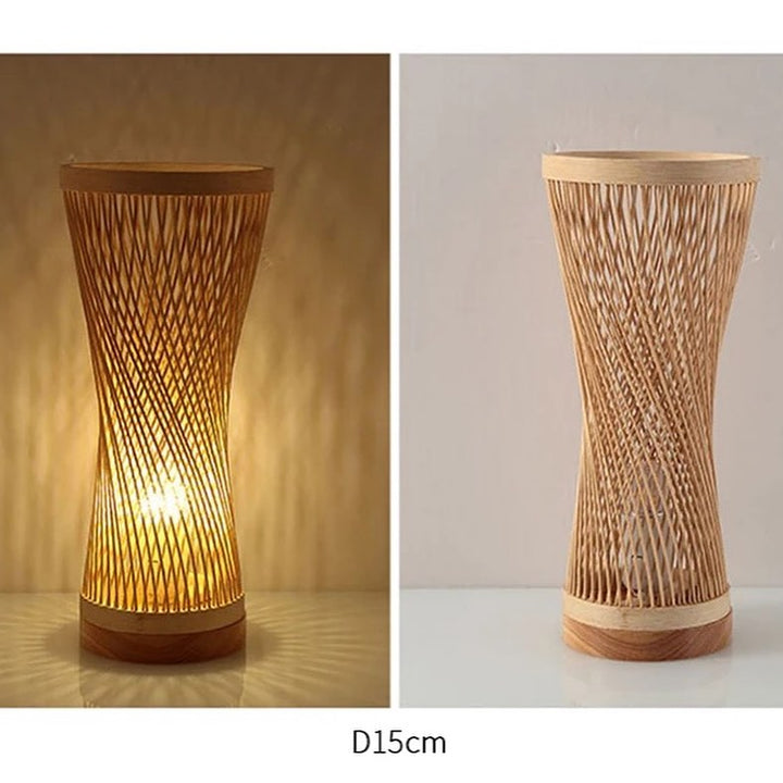 Natural Bamboo Spiral Table Lamp