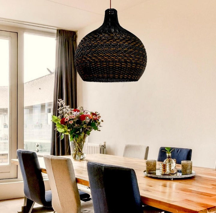 Brown Woven bamboo rattan Pendant Light