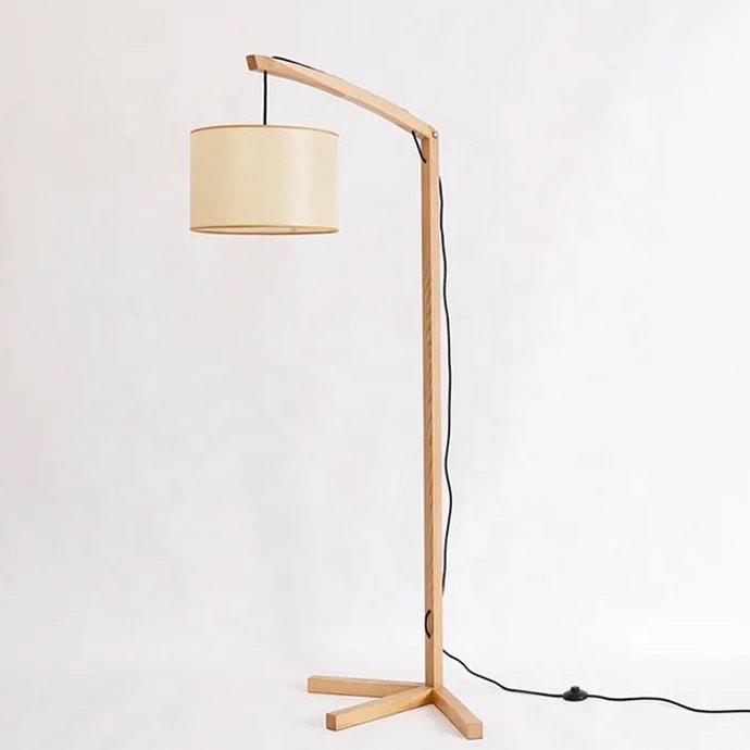 Minimalist Floor Lamp with Fabric Shade