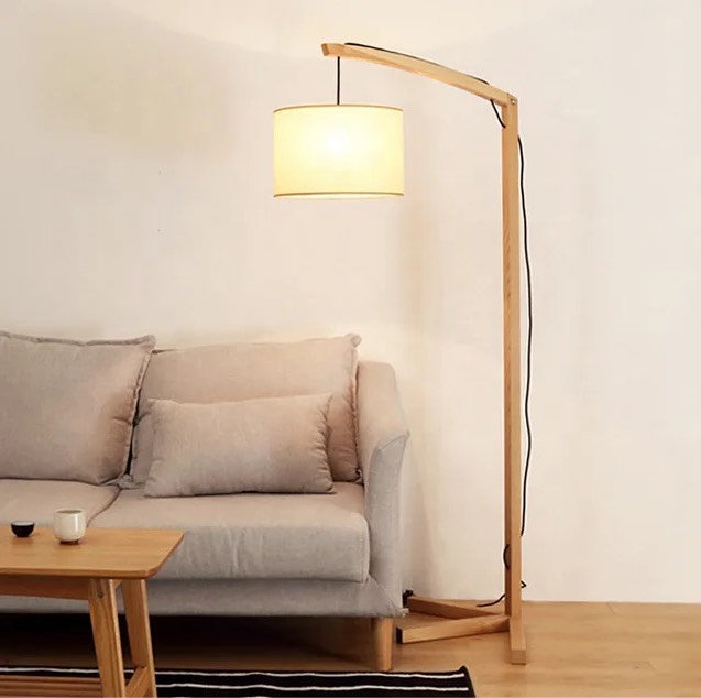 Minimalist Floor Lamp with Fabric Shade