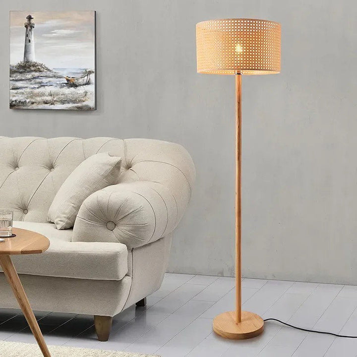 Minimalist Floor Lamp with Fabric Shade