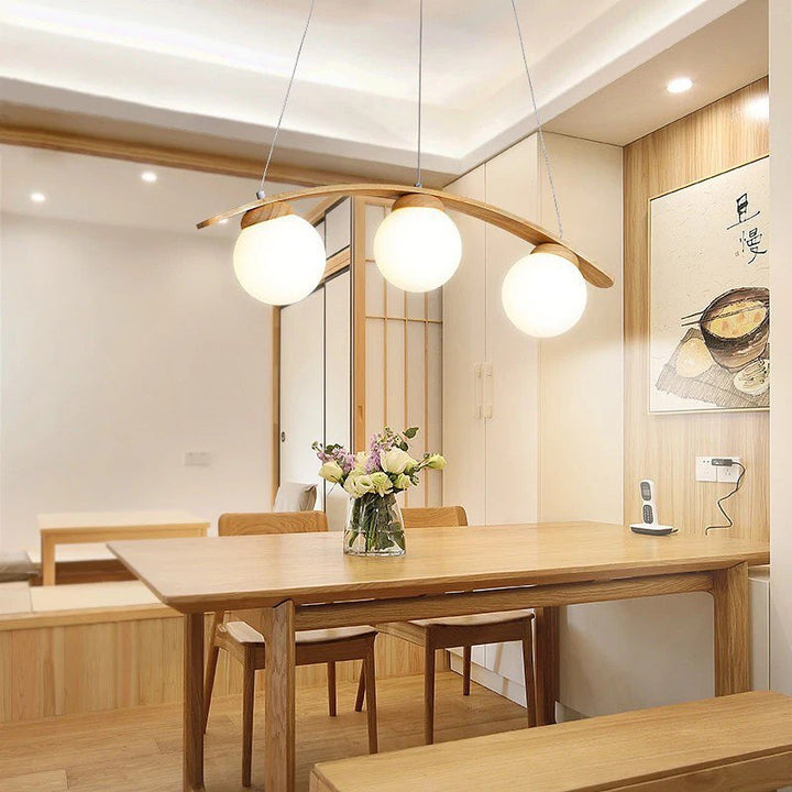 Modern Wooden Arc Pendant Lamp