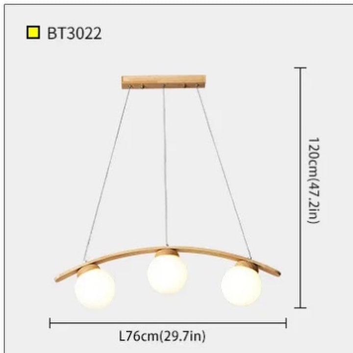 Modern Wooden Arc Pendant Lamp