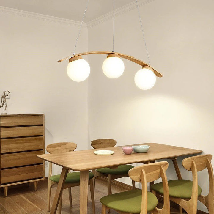 Modern Wooden Arc Pendant Lamp