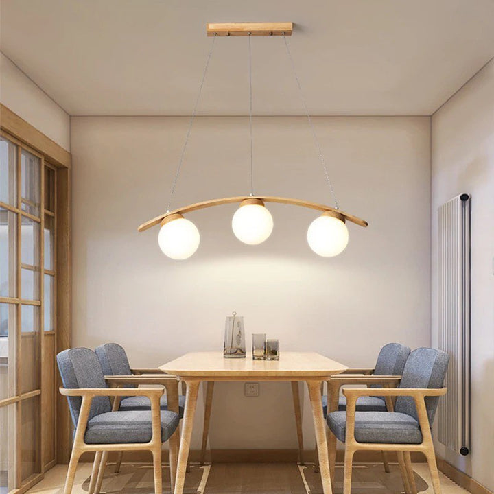 Modern Wooden Arc Pendant Lamp