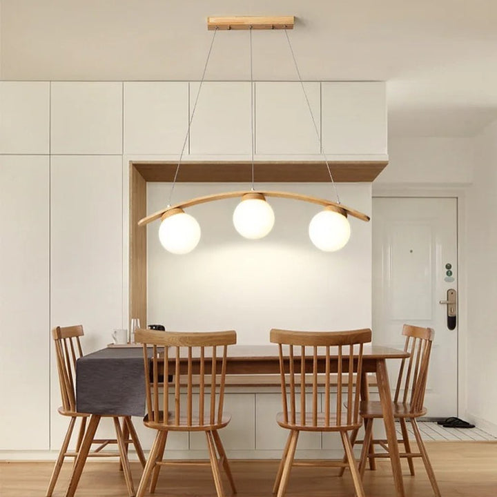 Modern Wooden Arc Pendant Lamp