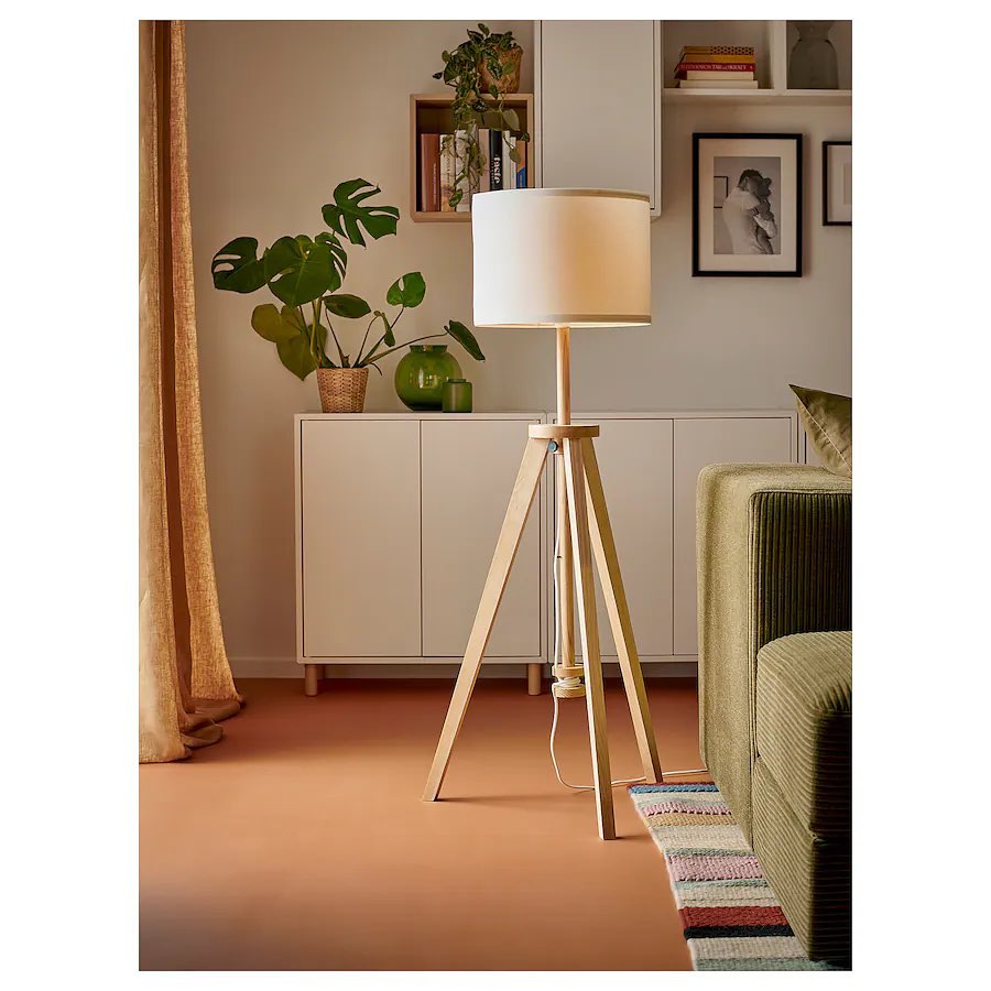 Minimalist Floor Lamp with Fabric Shade