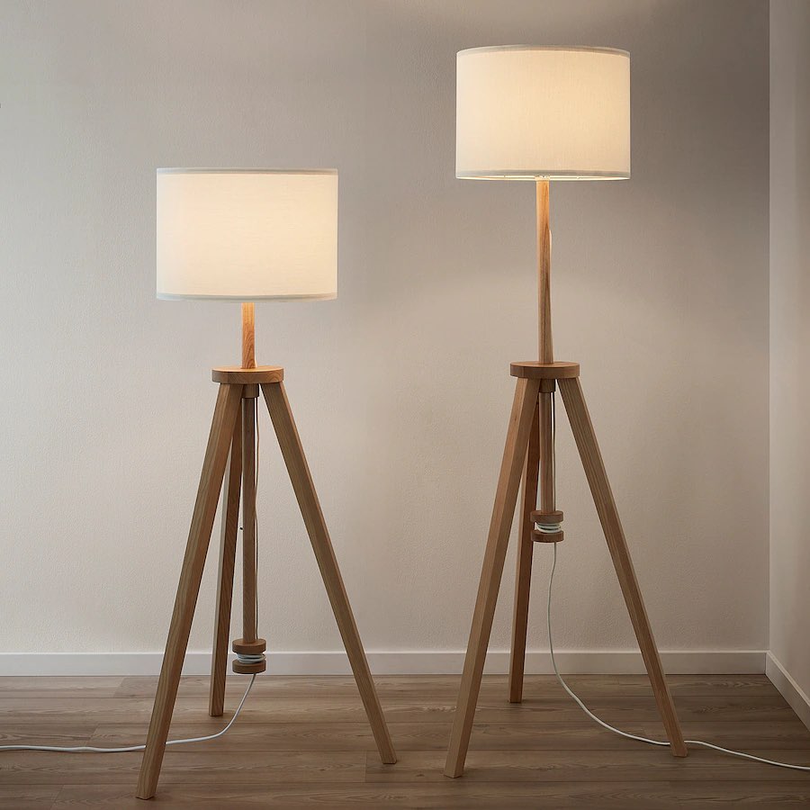 Minimalist Floor Lamp with Fabric Shade