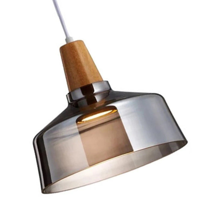 Smoked Glass Pendant Lamp Set