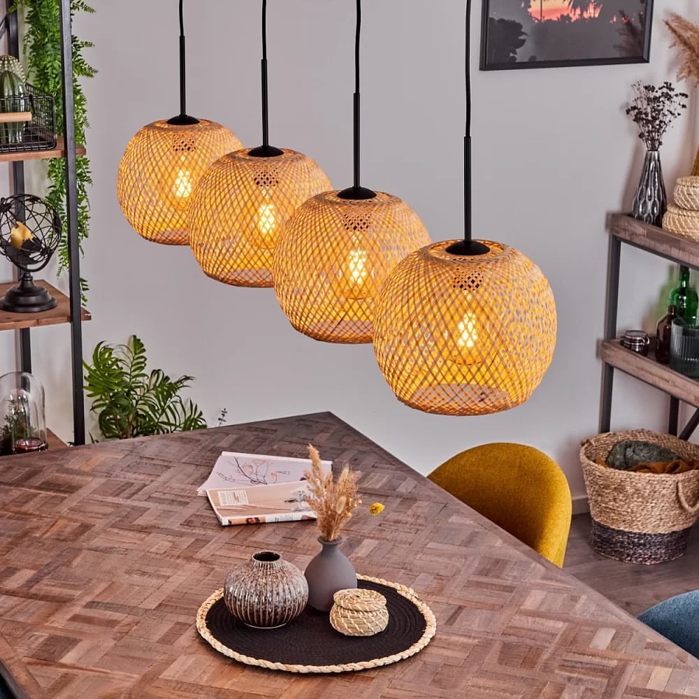 Woven bamboo Basket Pendant Light