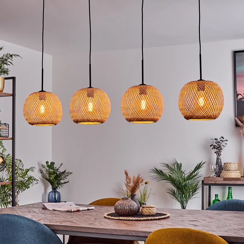 Woven bamboo Basket Pendant Light