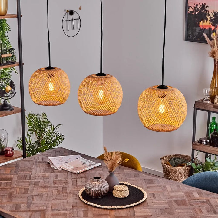 Woven bamboo Basket Pendant Light