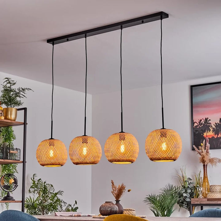 Woven bamboo Basket Pendant Light