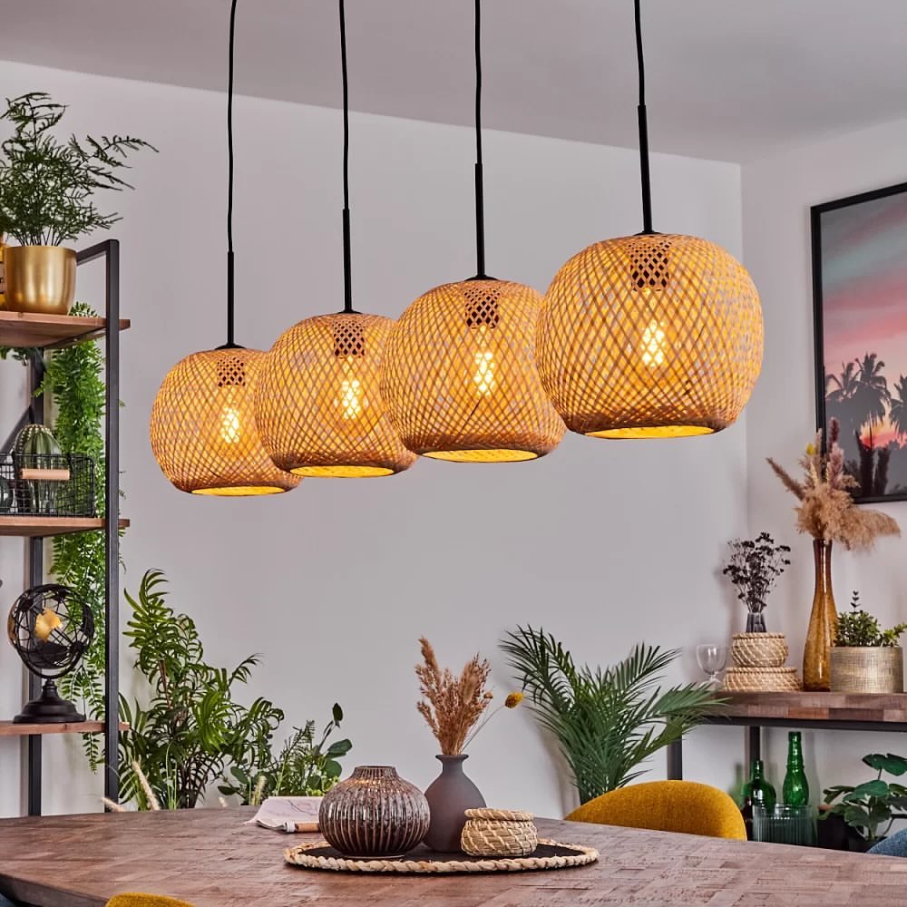 Woven bamboo Basket Pendant Light