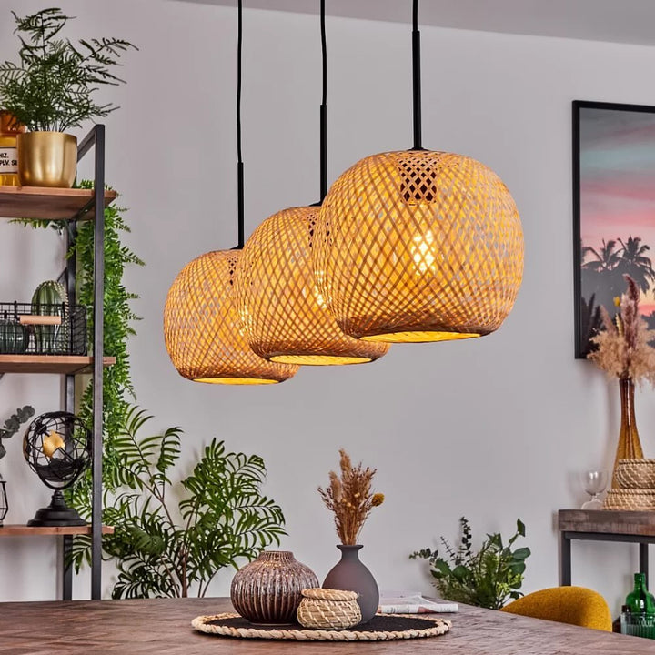 Woven bamboo Basket Pendant Light