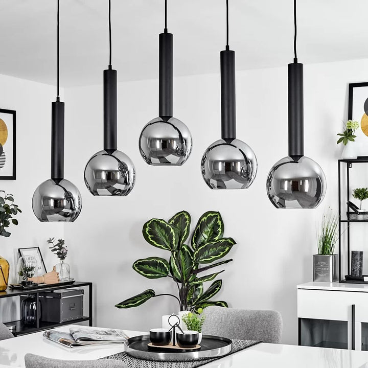 Modern Pendant Light with Smoky Grey Glass