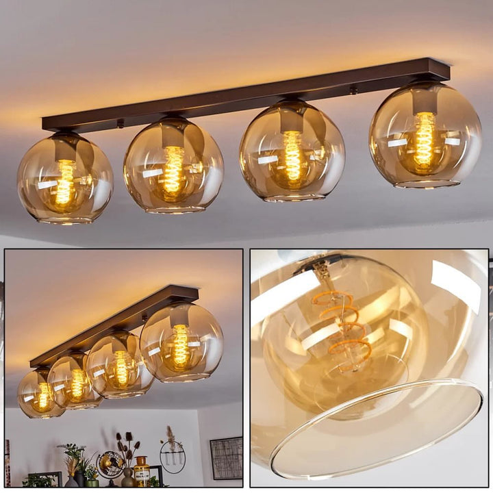 Amber Glass Ceiling Light