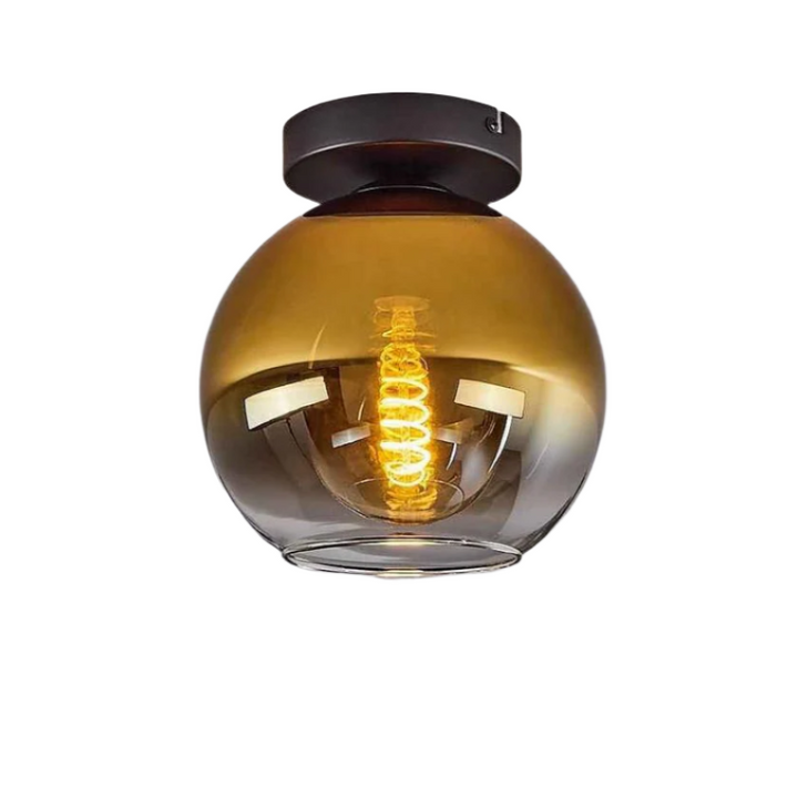 Single Amber Glass Ceiling Light