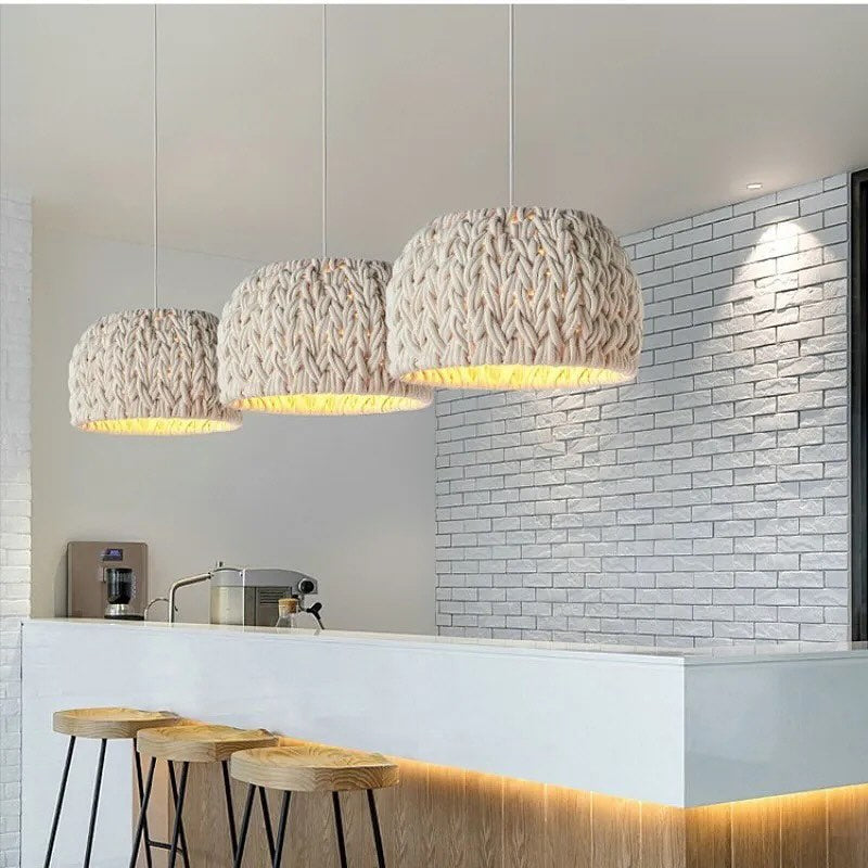 Braided Rope Pendant Light