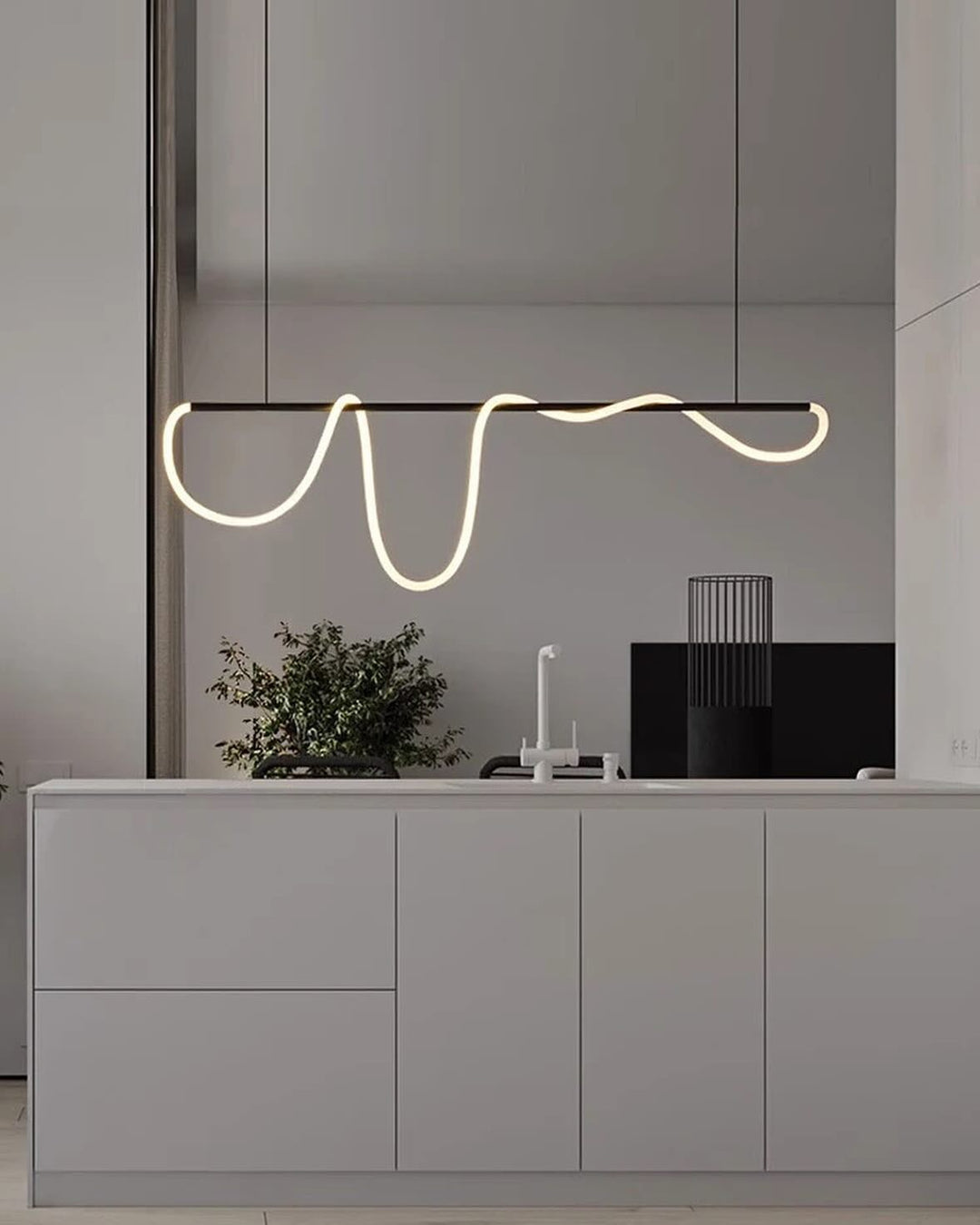 Sleek Pendant Light with Abstract Design