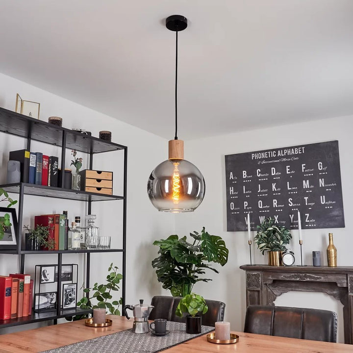 Industrial Pendant Light with Globe Shade