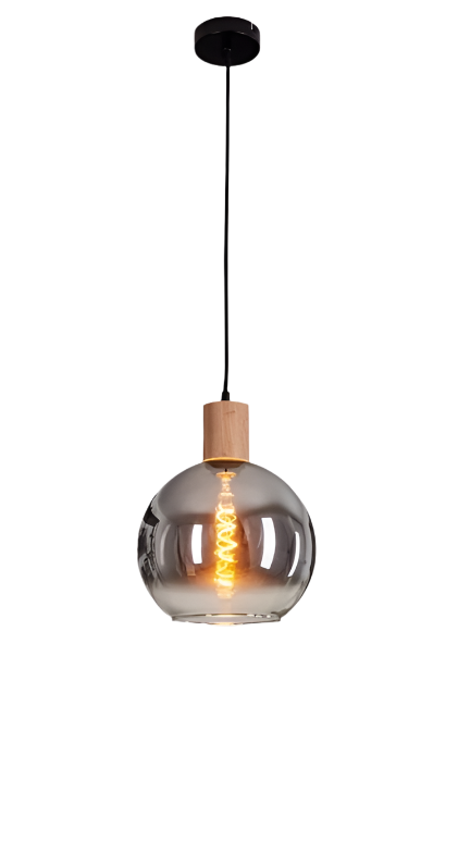 Industrial Pendant Light with Globe Shade