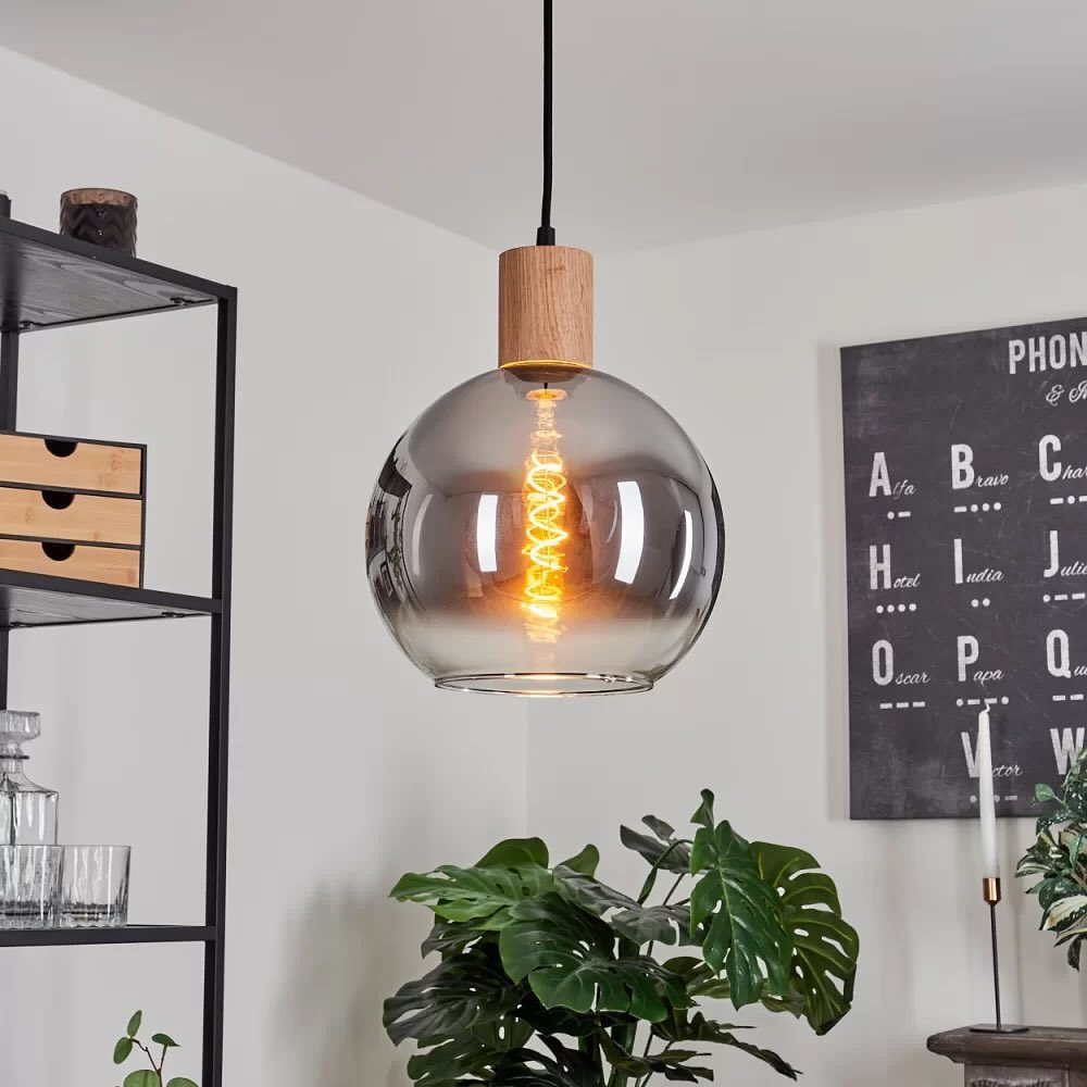 Industrial Pendant Light with Globe Shade