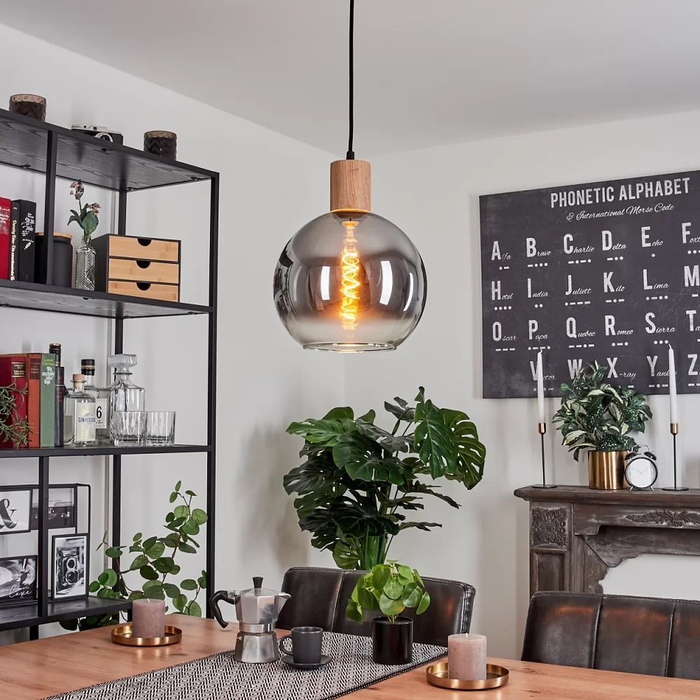 Industrial Pendant Light with Globe Shade