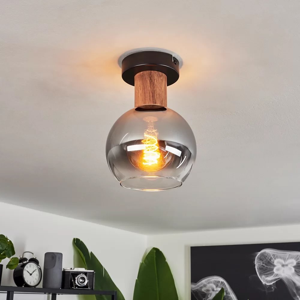 Industrial Pendant Light with Globe Shade