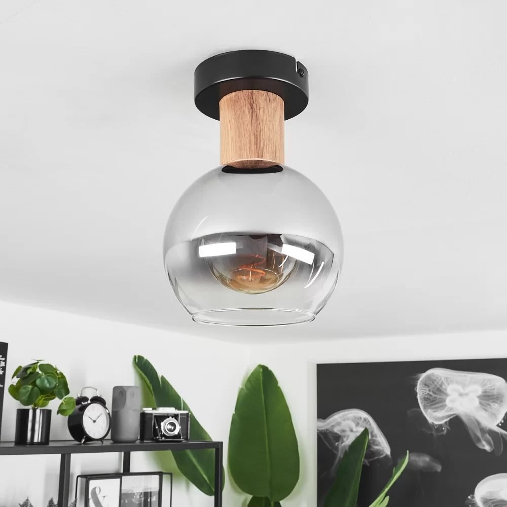 Industrial Pendant Light with Globe Shade