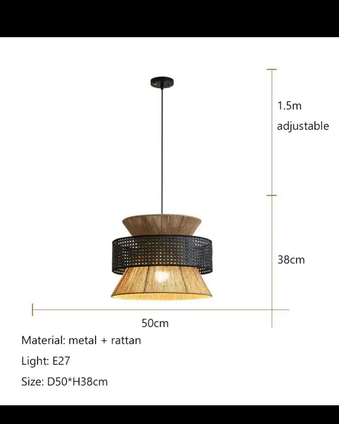 Bohemian Rattan Pendant Light