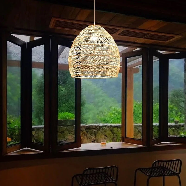 Woven Bamboo Pendant Light