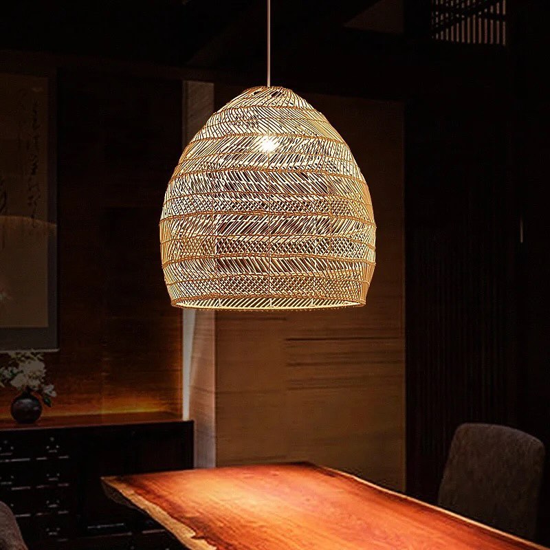 Woven Bamboo Pendant Light