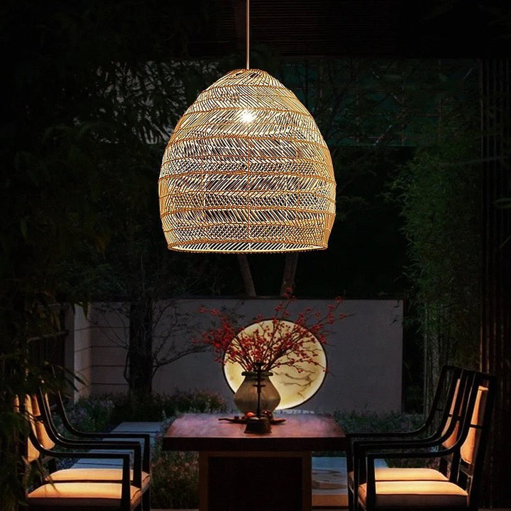 Woven Bamboo Pendant Light