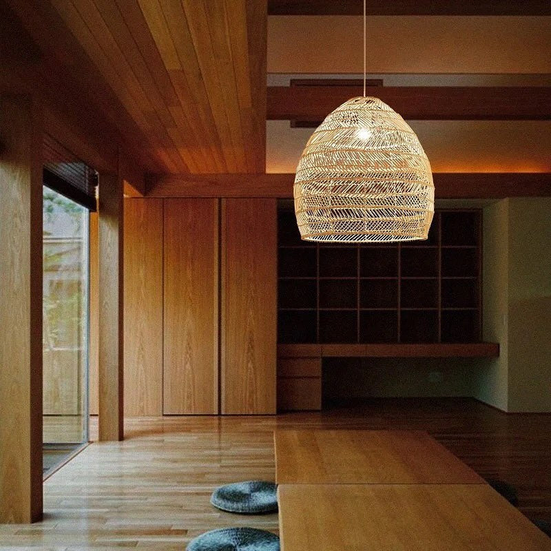 Woven Bamboo Pendant Light