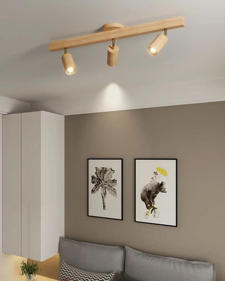 Wooden Cylinder Ceiling Light