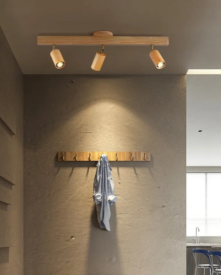 Wooden Cylinder Ceiling Light