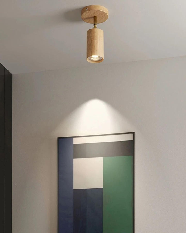 Wooden Cylinder Ceiling Light