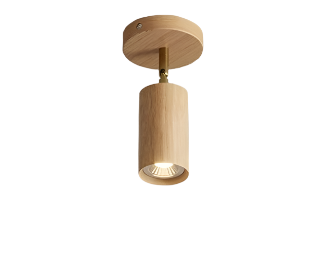 Wooden Cylinder Ceiling Light