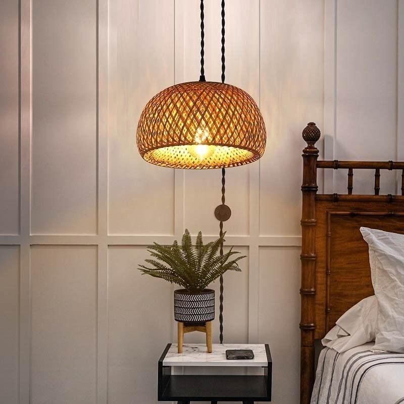 Rattan Dome Pendant Light